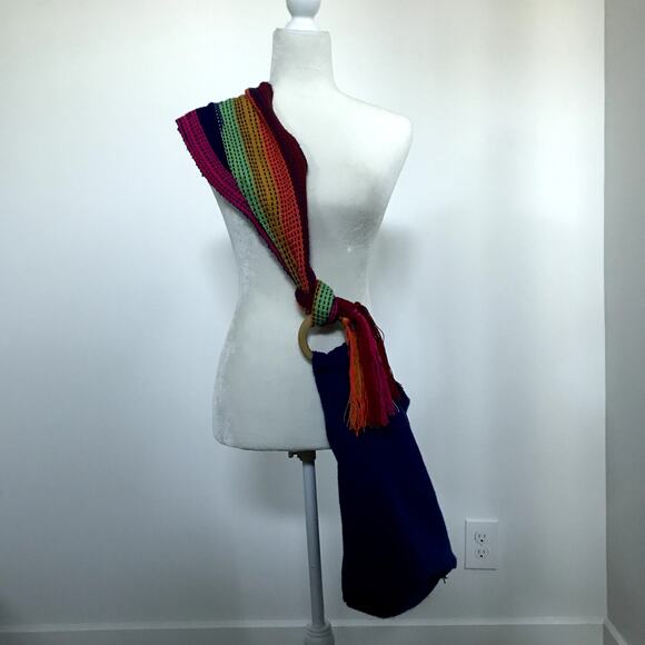Boho Rainbow Blue Crossbody Purse - Picture 1 of 6